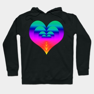 Rainbow Gradient Nested Hearts color pallet 3 Hoodie